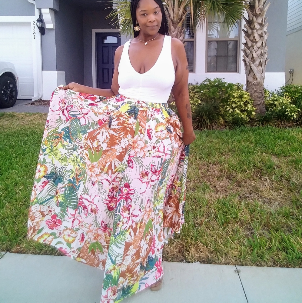 Floral Swing Skirt